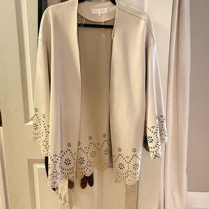 Zara Cream Cardigan with Floral Cutouts